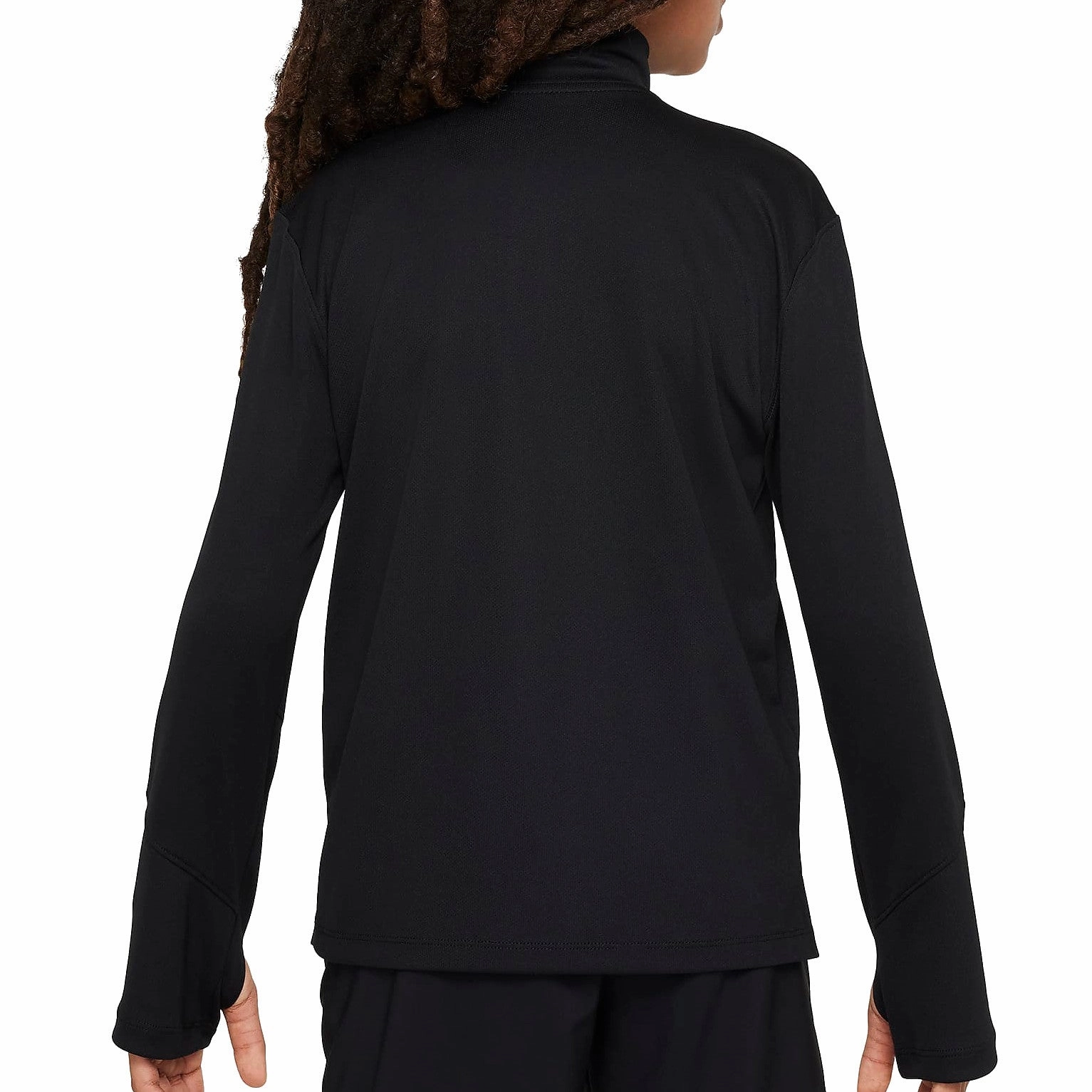 Minimalist Style Cozy Layers Nike Dri-FIT Junior UV Long-Sleeve 1/2-Zip Top - Black/Reflective Silver