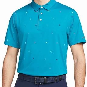 Nike Dri-FIT Player Printed Polo Shirt - Bright Spruce/Brushed Silver Machine washable Date night
