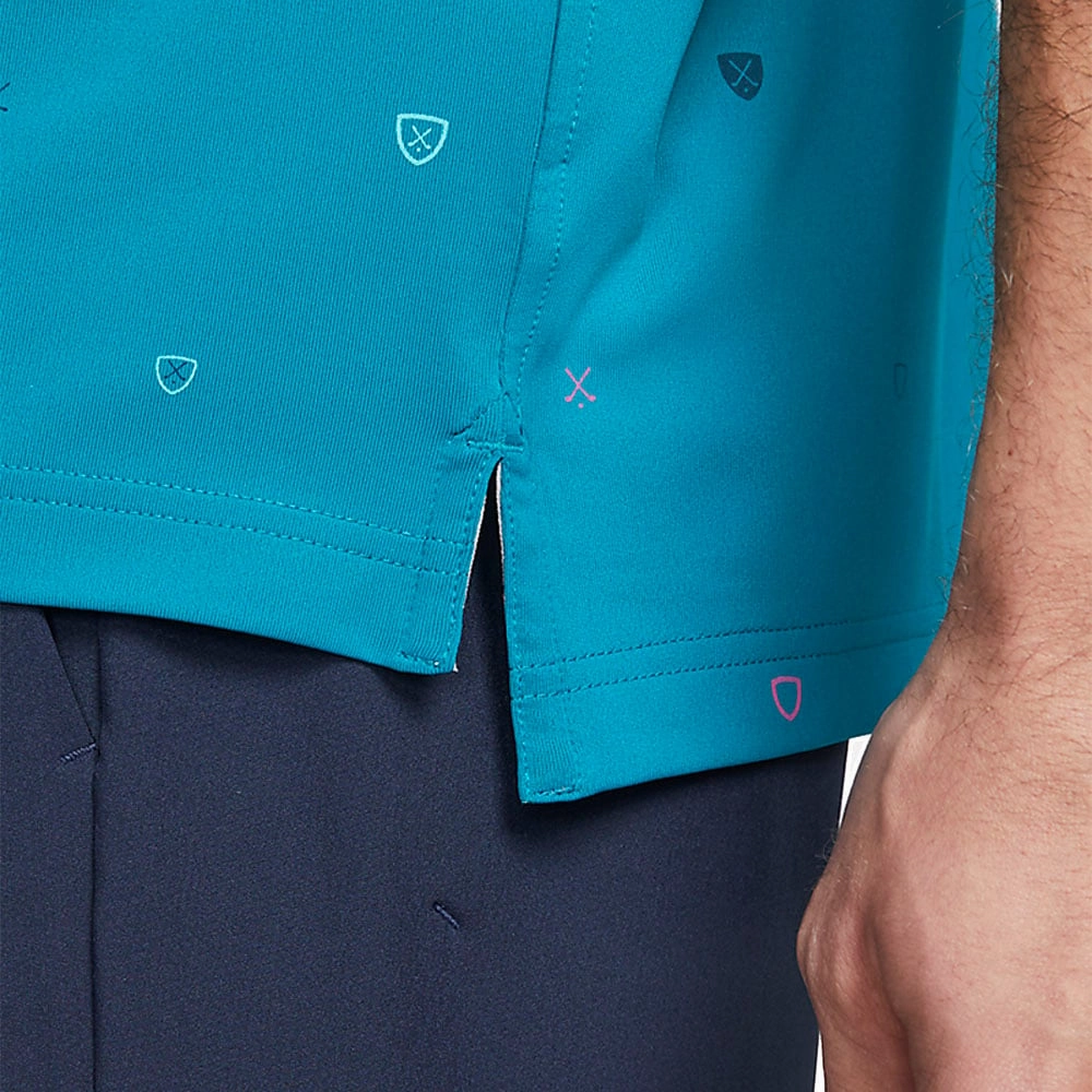 Nike Dri-FIT Player Printed Polo Shirt - Bright Spruce/Brushed Silver Soft and Lightweight Versatile Design