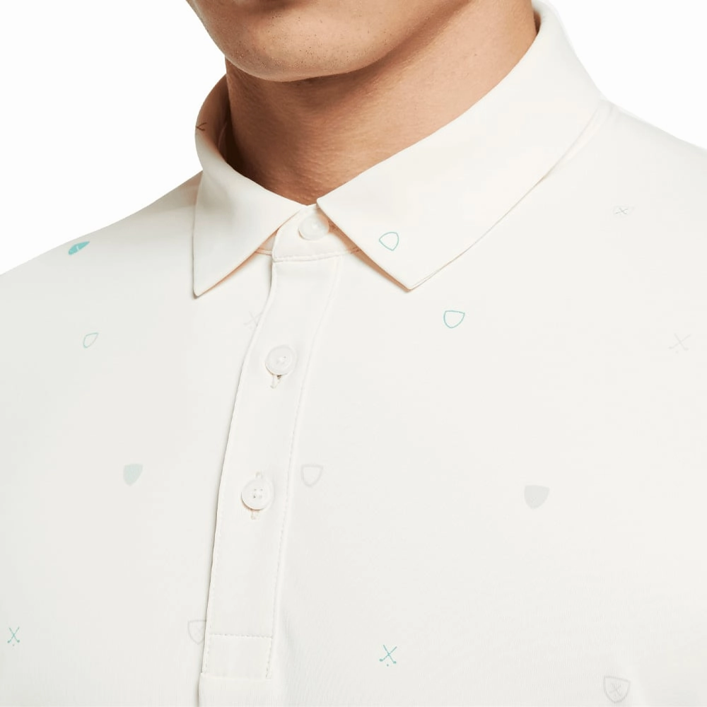 Nike Dri-FIT Player Printed Polo Shirt - Coconut Milk/Brushed Silver Cycling endurance Slim fit clothing
