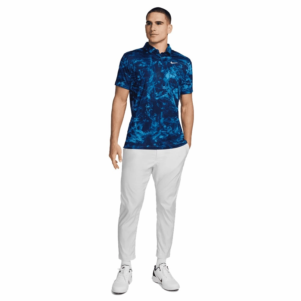 Nike Dri-FIT Tour Solar Floral Polo Shirt - Dutch Blue/White Garment Dyed