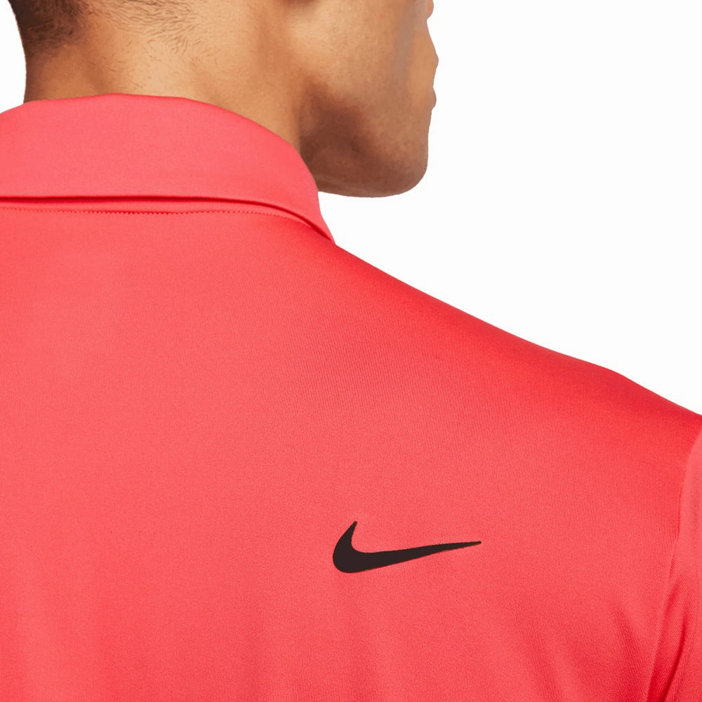 Stain Resistant Classic and Comfy Nike Dri-FIT Tour Solid Polo Shirt - Ember Glow/Black