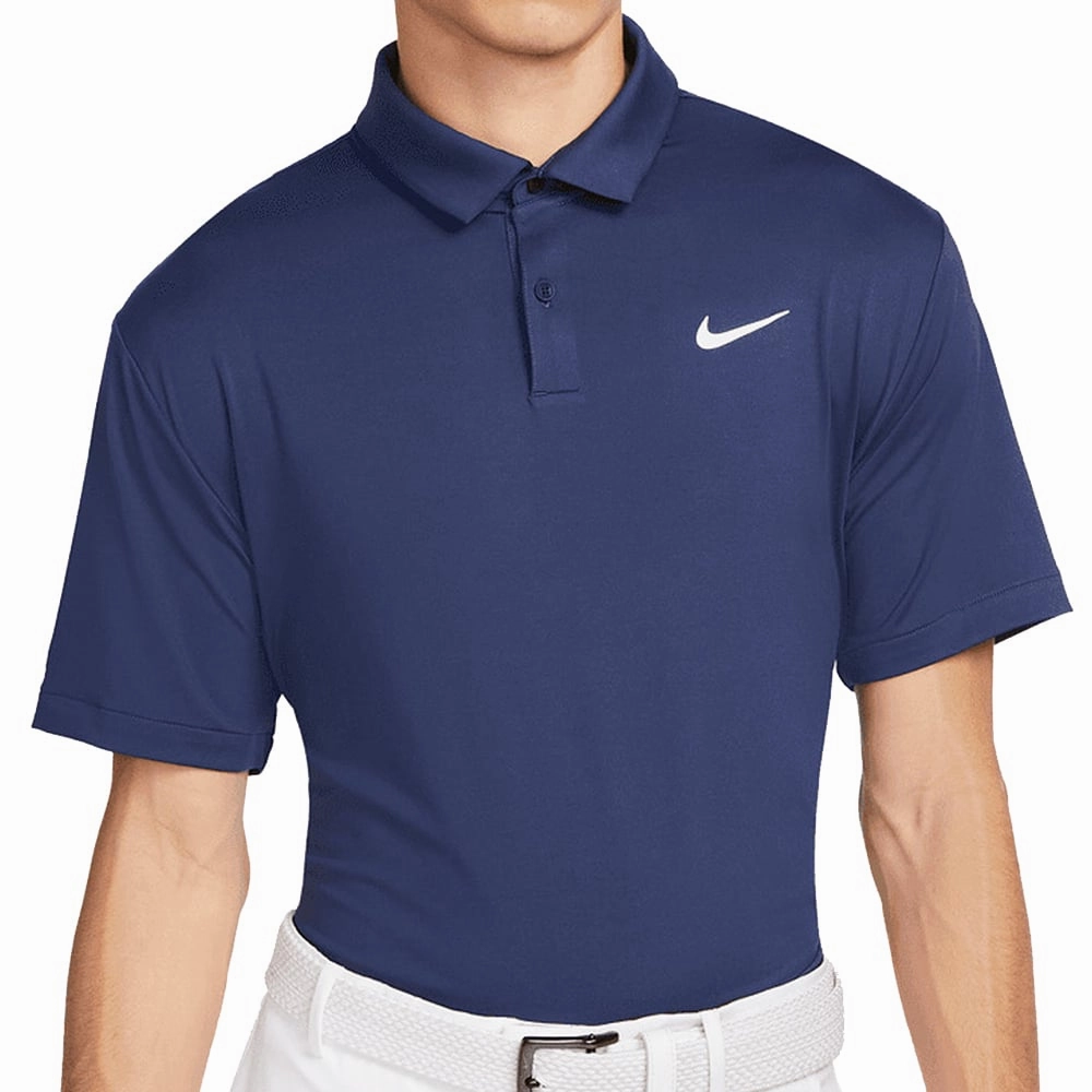 Nike Dri-FIT Tour Solid Polo Shirt - Midnight Navy/White slim fit LightweightBlend