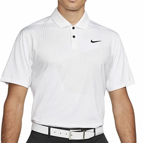 Wide Neck Opening Nike Dri-FIT Vapor Print Polo Shirt - White/Black