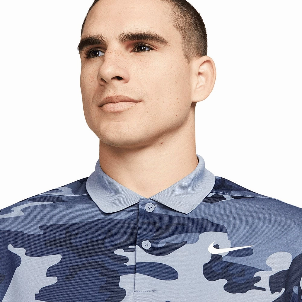 Regular fit normality Nike Dri-FIT Victory  Camo Polo Shirt - Ashen Slate/Diffused Blue/White