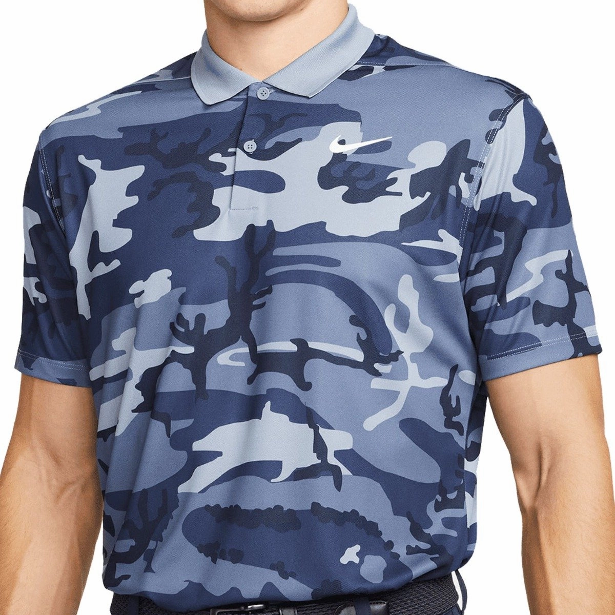 Breathable mesh lining Nike Dri-FIT Victory  Camo Polo Shirt - Ashen Slate/Diffused Blue/White