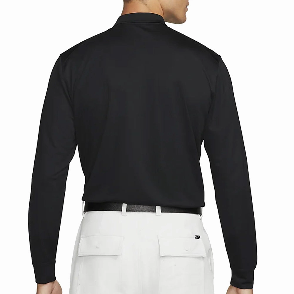 Nike Dri-FIT Victory Long Sleeved Polo Shirt - Black/White yoga clothing