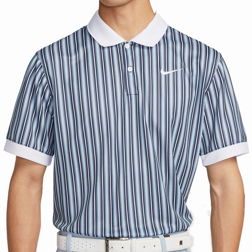 Nike Dri-Fit Victory  Polo Shirt - Lt Armory Blue/White Heavyweight Weave Adjustable Hem