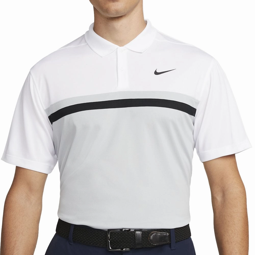 windproof Nike Dri-FIT Victory Polo Shirt - White/Light Smoke Grey/Black