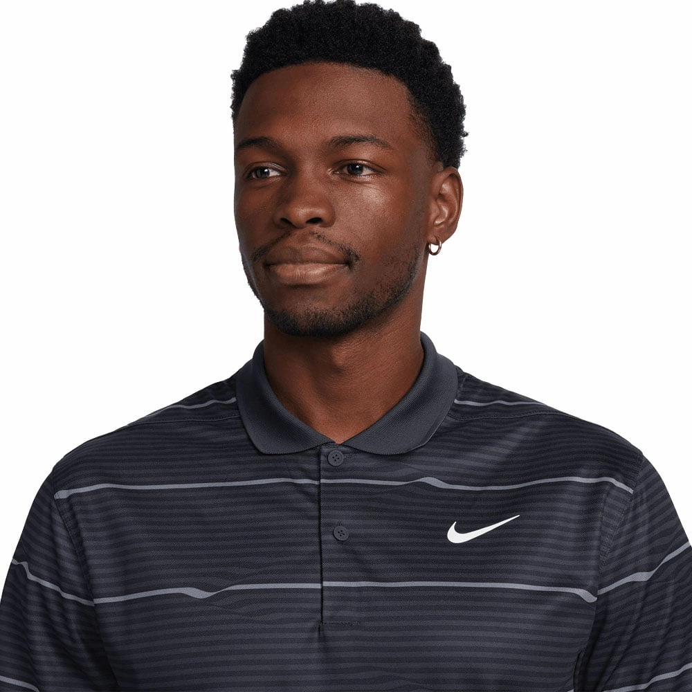 Everyday Layering Nike Dri-FIT Victory  Ripple Polo Shirt - Black/Dark Smoke Grey/White