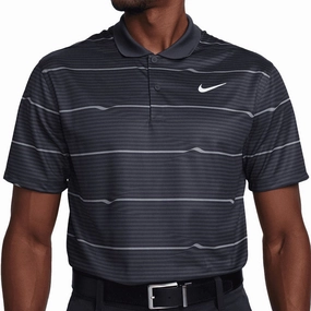 Trendy Fashion Nike Dri-FIT Victory  Ripple Polo Shirt - Black/Dark Smoke Grey/White