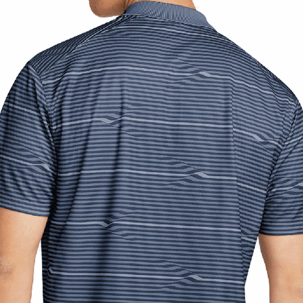 Fashion Outfit All-day Comfort Nike Dri-FIT Victory  Ripple Polo Shirt - Midnight Navy/Diffused Blue/White