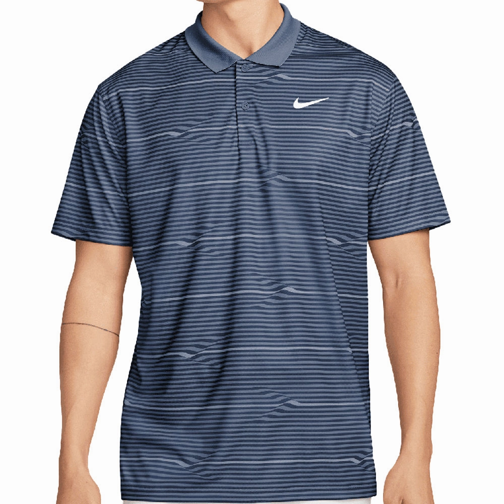 casual outing Nike Dri-FIT Victory  Ripple Polo Shirt - Midnight Navy/Diffused Blue/White