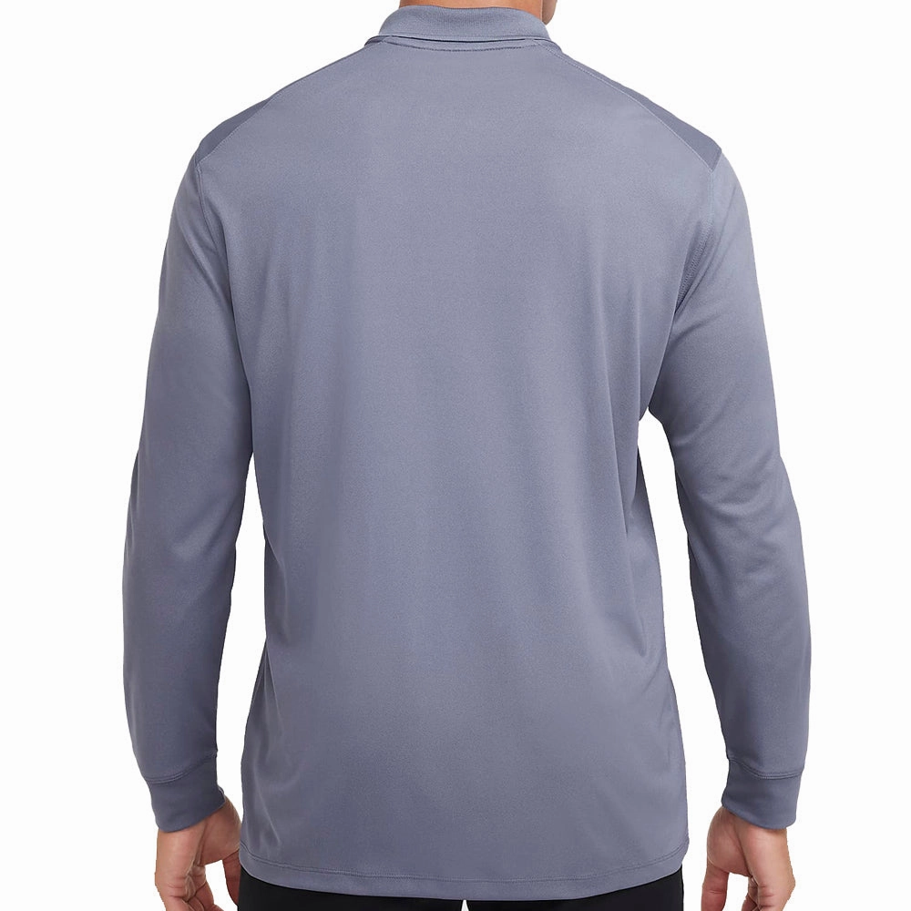Slim Fit Cut Nike Dri-FIT Victory Solid Long Sleeve Polo Shirt - Light Carbon/Black