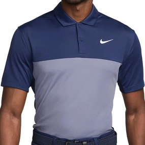 Casual Fit Nike Dri-FIT Victory  Solid Polo Block - Midnight Navy/Obsidian/White