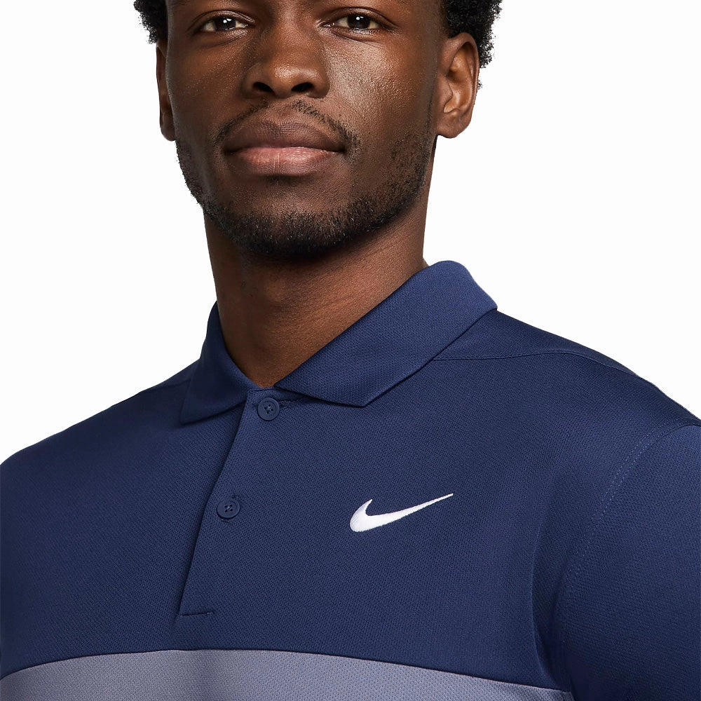Active Style Trend Nike Dri-FIT Victory  Solid Polo Block - Midnight Navy/Obsidian/White