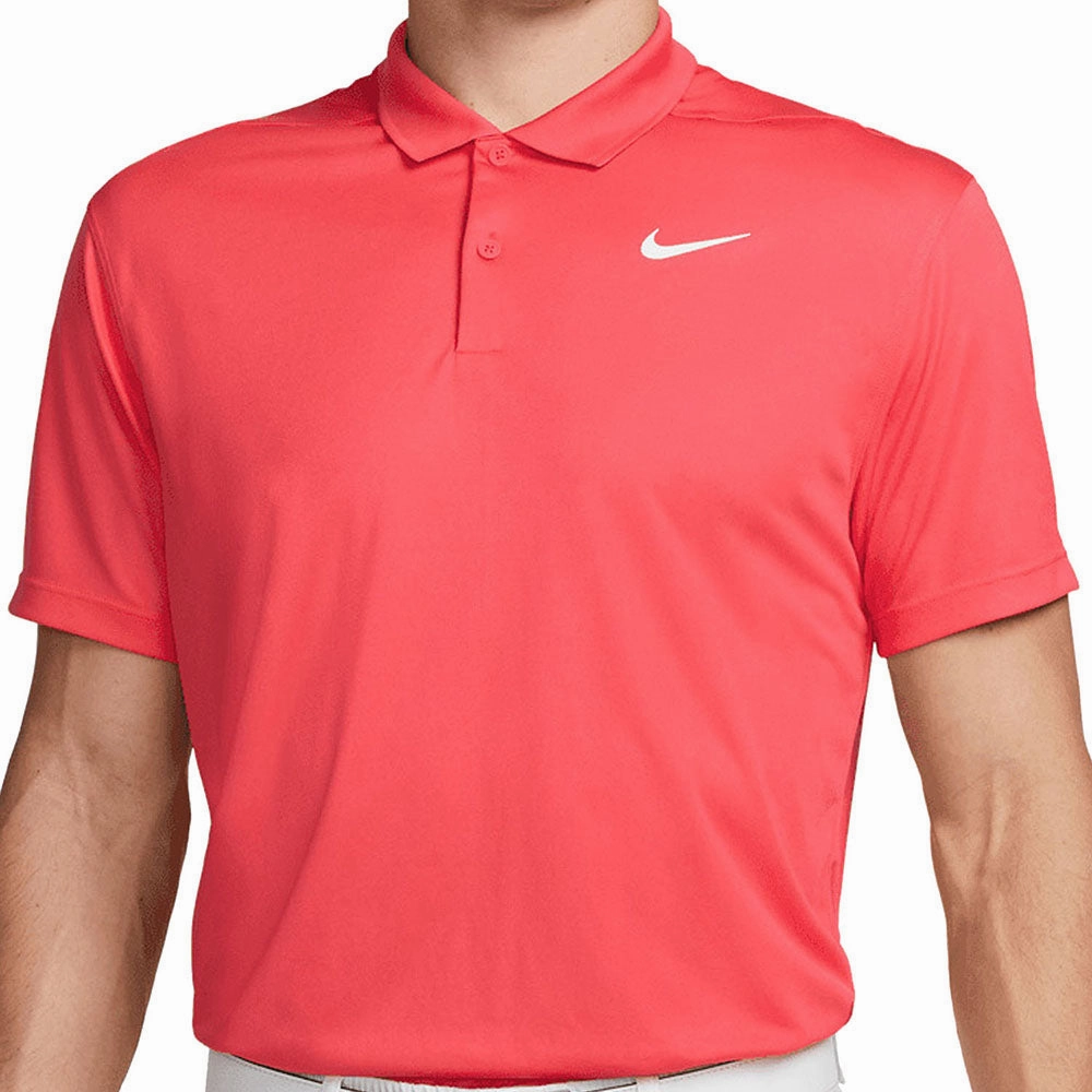 Chill Vibe Nike Dri-FIT Victory Solid Polo Shirt - Ember Glow/White