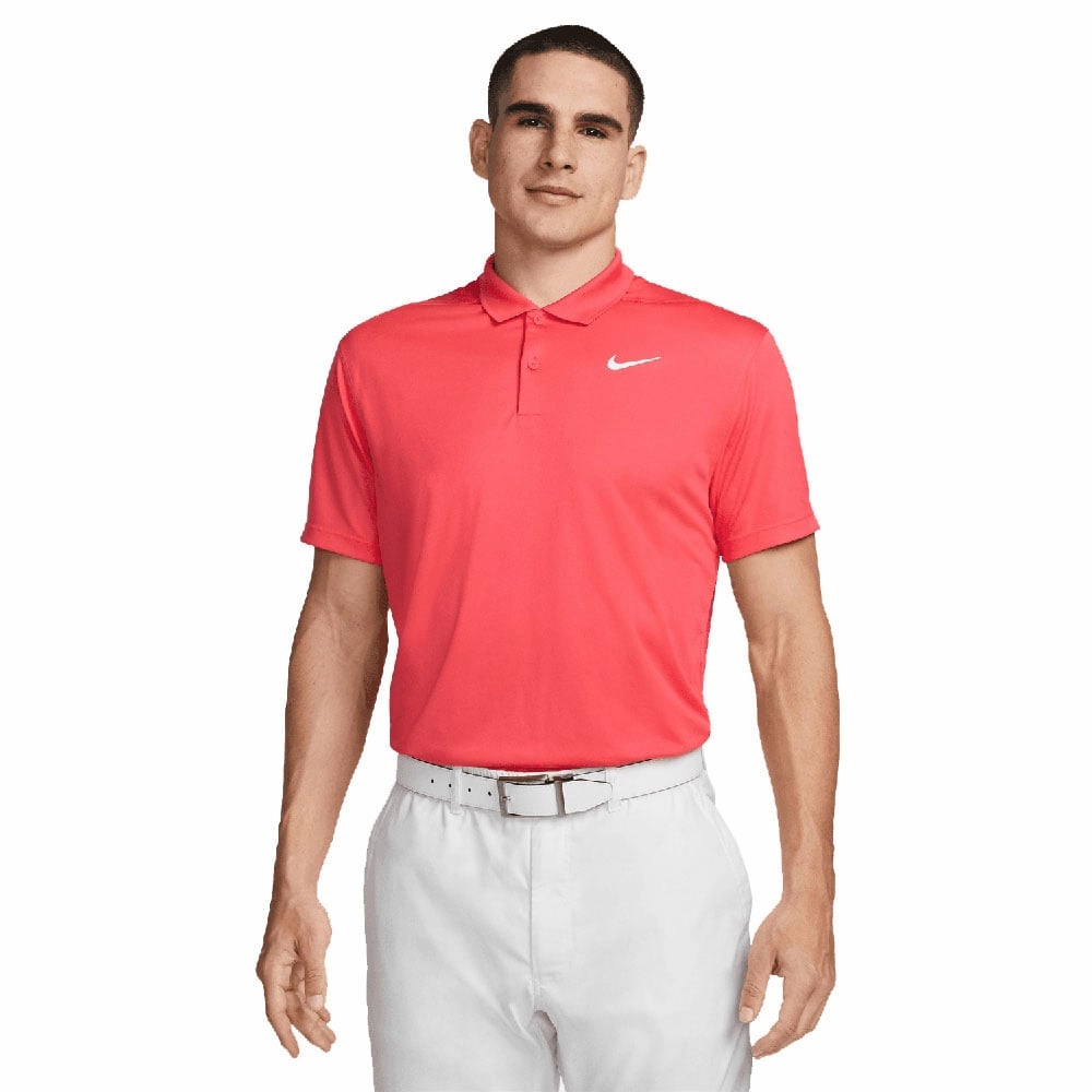 Nike Dri-FIT Victory Solid Polo Shirt - Ember Glow/White Everyday Wear Soft and Stylish