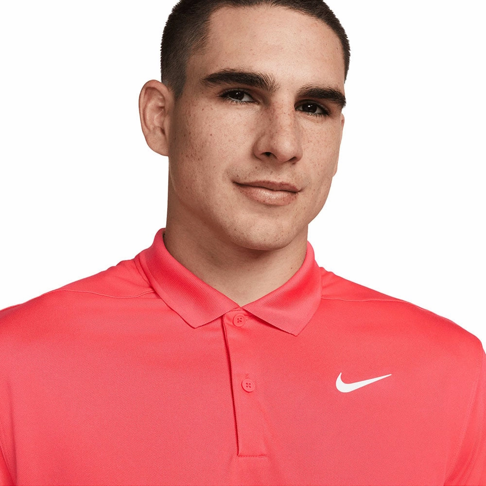 Nike Dri-FIT Victory Solid Polo Shirt - Ember Glow/White Office Wear