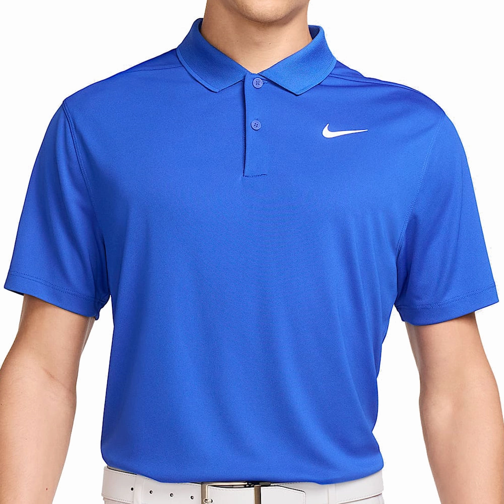 Stylish Wear Nike Dri-FIT Victory Solid Polo Shirt - Game Royal/White