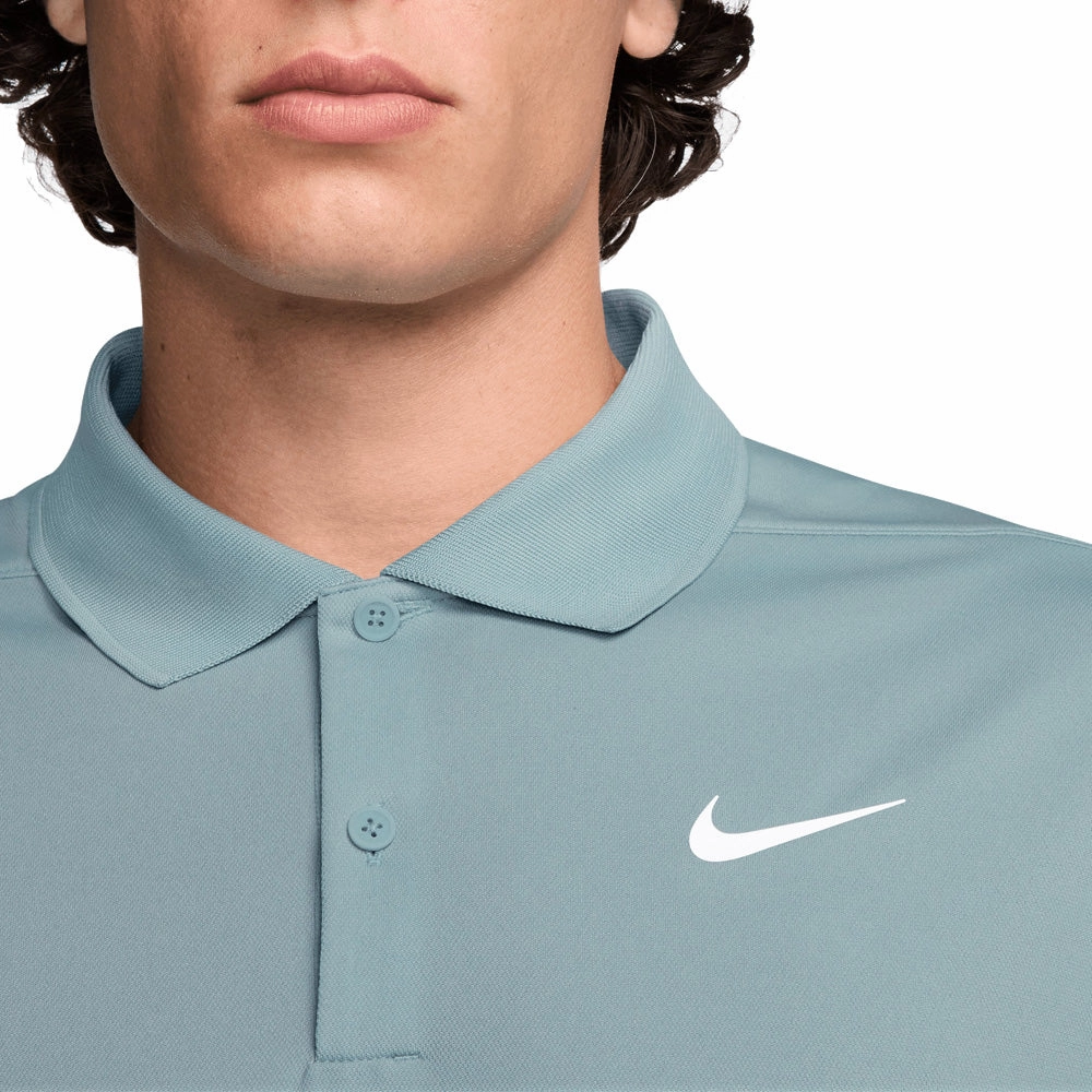 Stylish Comfort Nike Dri-FIT Victory Solid Polo Shirt - Ocean Cube/White