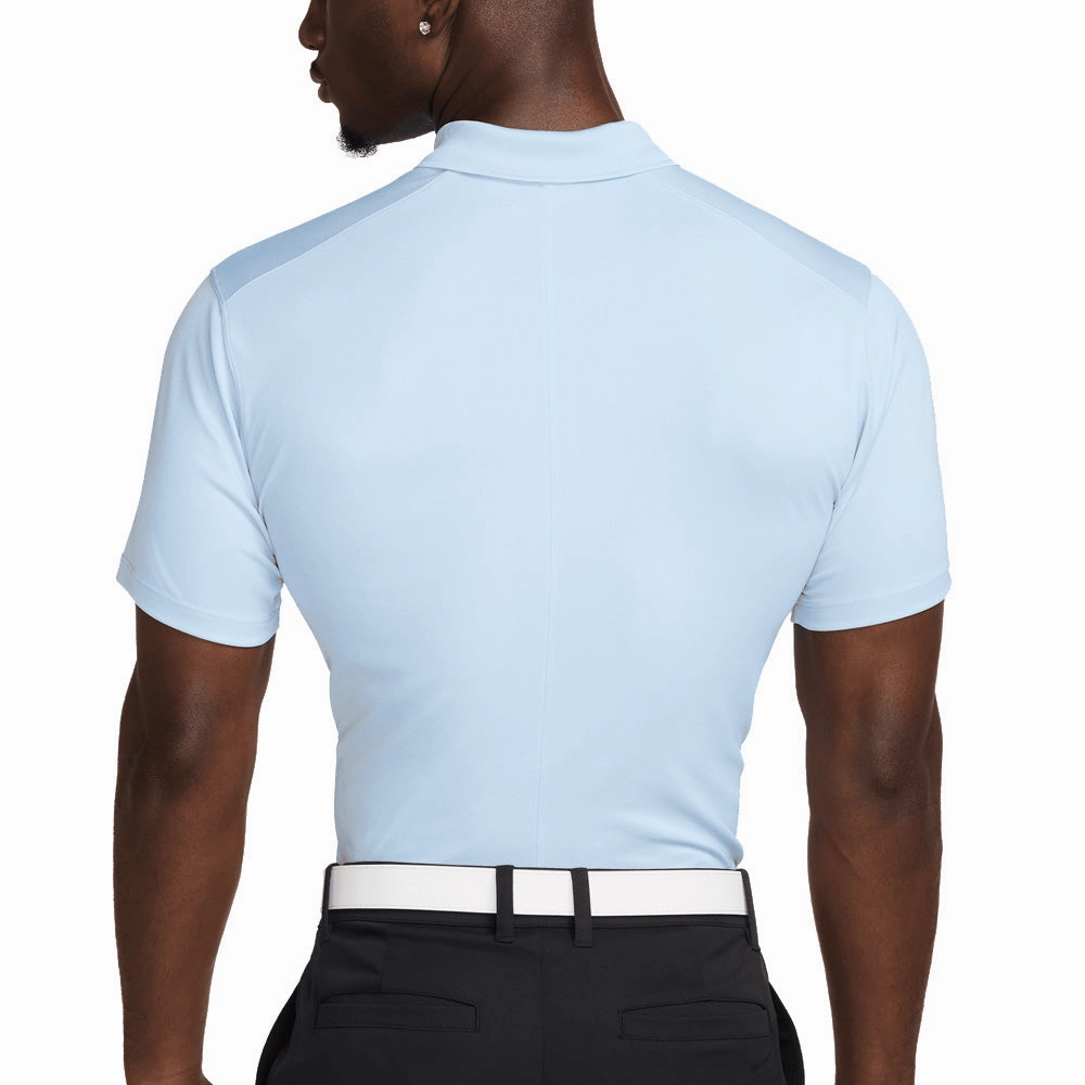 Nike Dri-FIT Victory Solid Polo Shirt - Psychic Blue/Black Minimalist Design