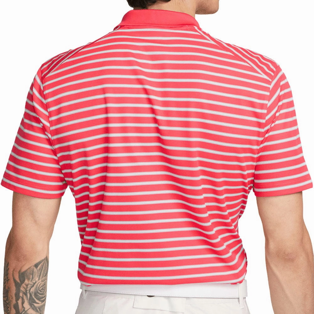 Versatile Design Minimal Comfort Style Nike Dri-FIT Victory Stripe Polo Shirt - Ember Glow/White