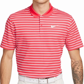 Nike Dri-FIT Victory Stripe Polo Shirt - Ember Glow/White Chilly Style