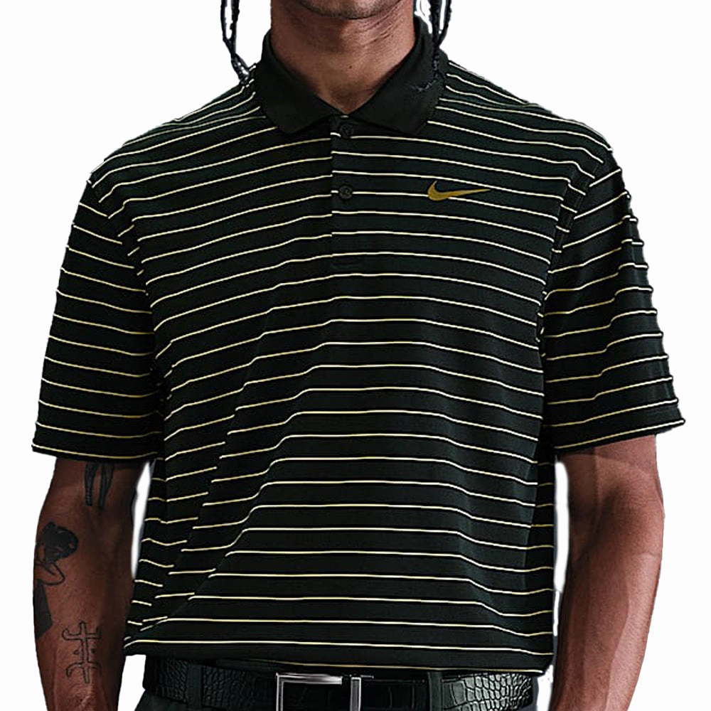 Nike Dri-Fit Victory Stripe Polo Shirt - Night Forrest/Olive Flak comfortable option Non Restrictive Cut