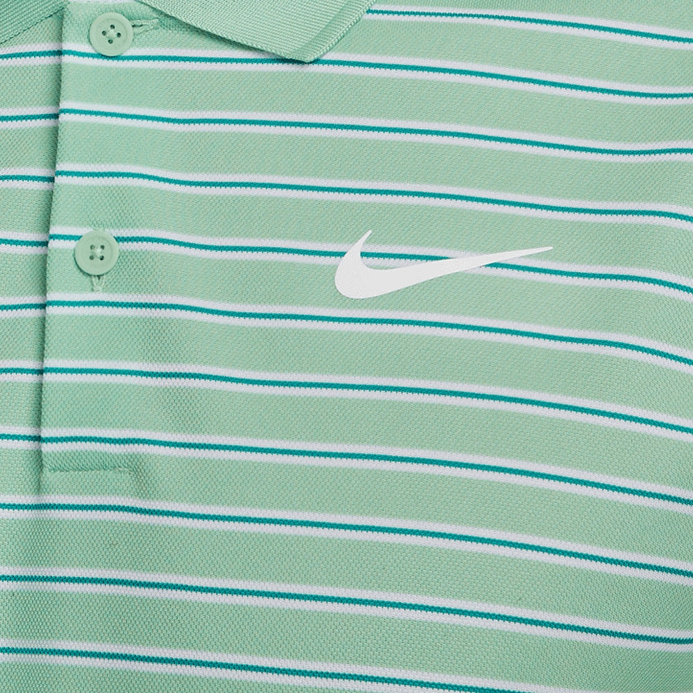 Seasonal Smart Nike Dri-FIT Victory Striped Polo Shirt - Enamel Green/White