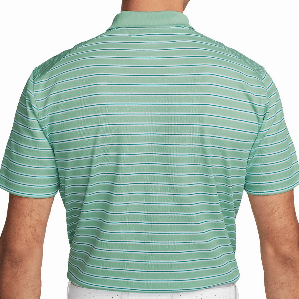 EasyCare Fabric Comfy Vibes Nike Dri-FIT Victory Striped Polo Shirt - Enamel Green/White