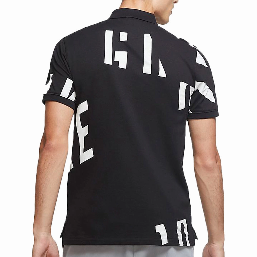 Nike Dry Hacked Slim Golf Polo Shirt - Black Fashionable Fit UVProtectionFinish