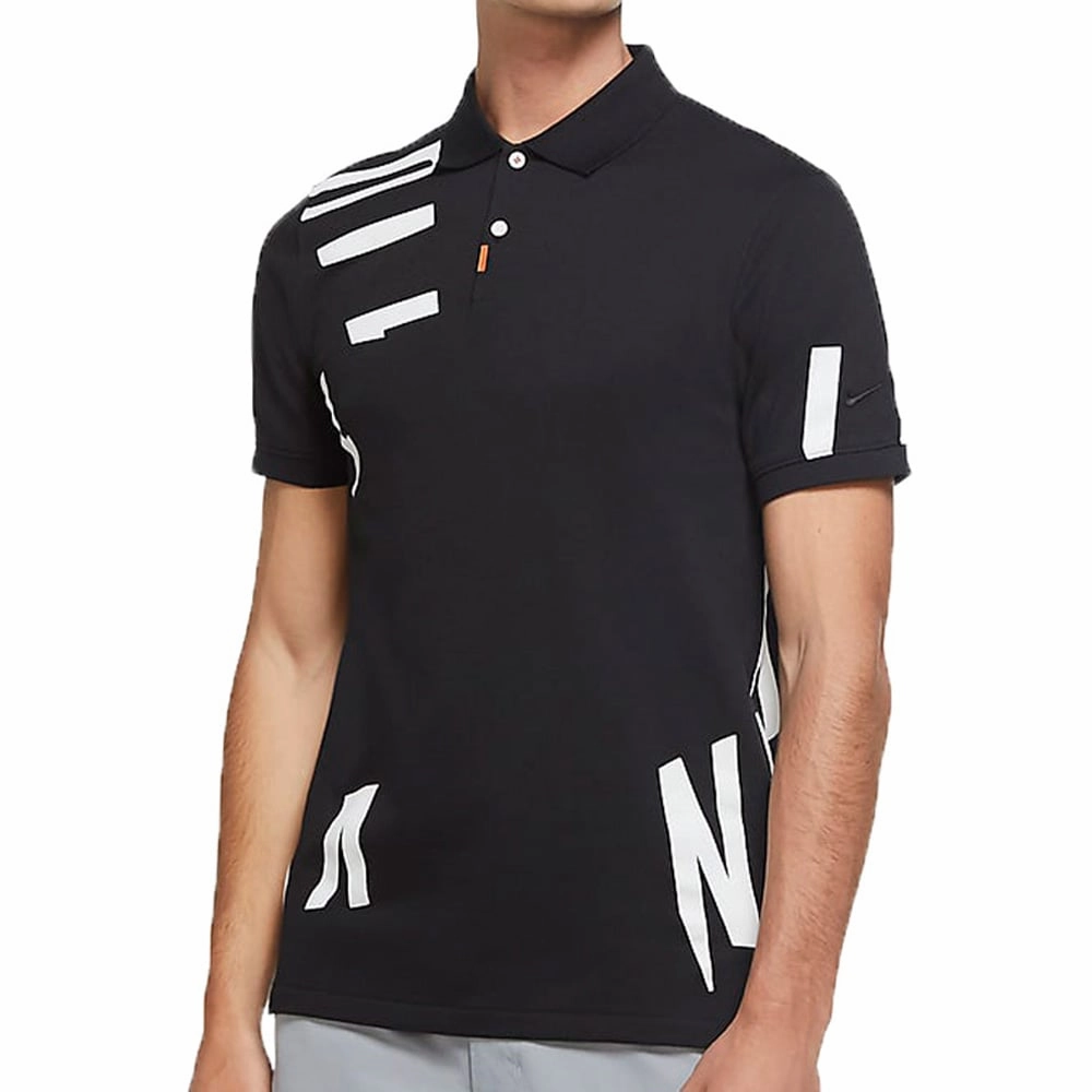 Nike Dry Hacked Slim Golf Polo Shirt - Black School Uniform Relaxed Comfort Look