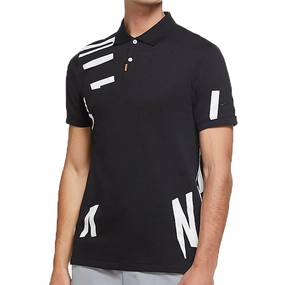 Cozy Comfort Look Nike Dry Hacked Slim Golf Polo Shirt - Black