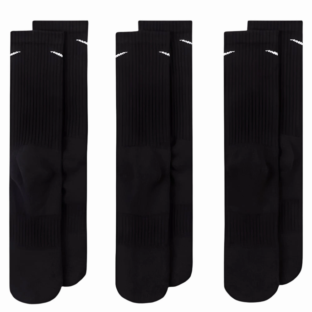 Nike Everday Cushion Crew Socks (3 Pack) - Black/White Shawl Mountain - style