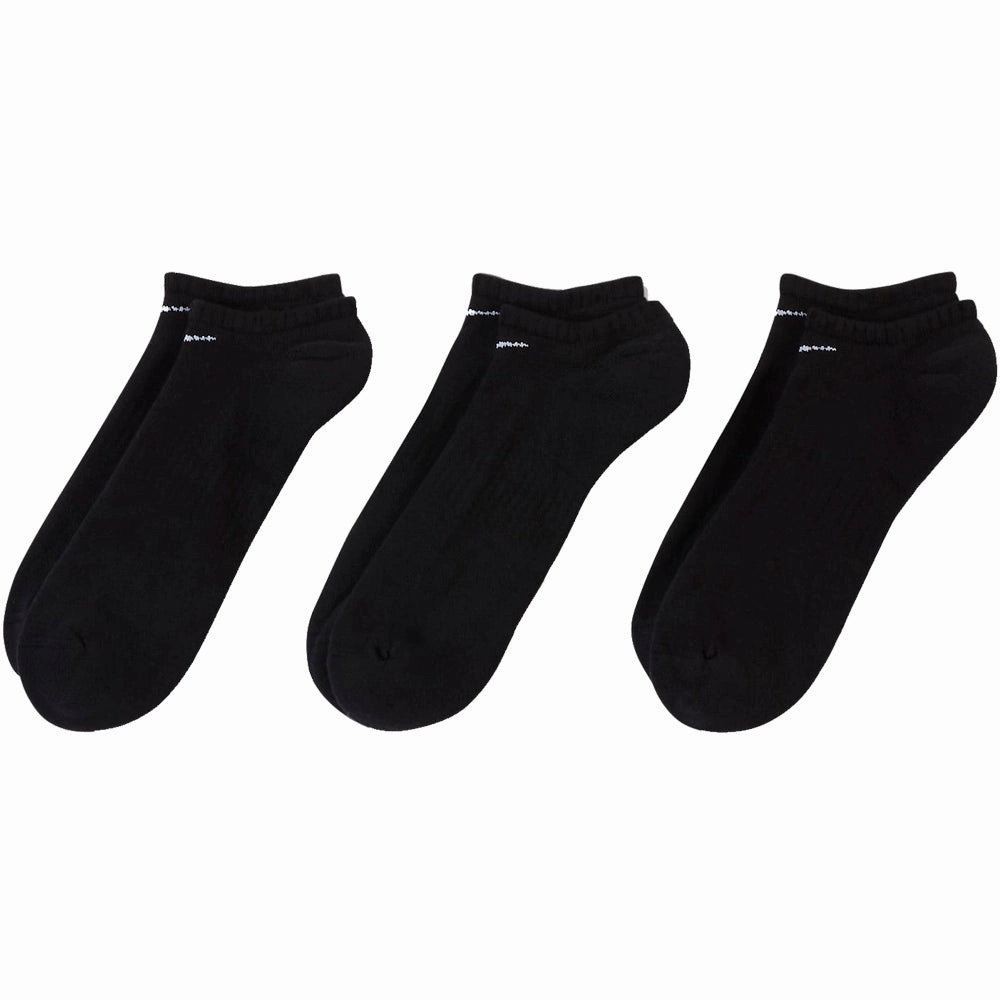 Nike Everyday Cushioned No-Show Socks (3 Pairs) - Black/White Practical