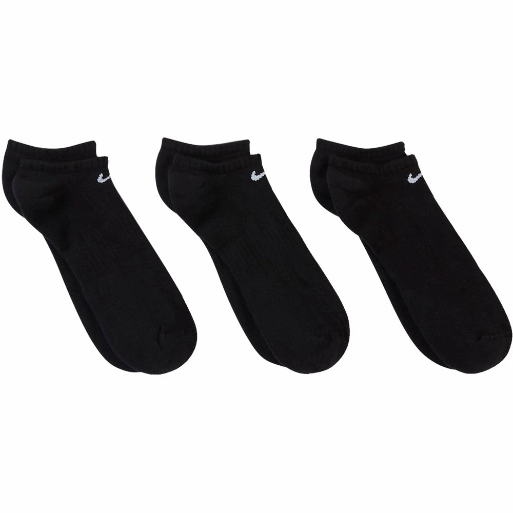 Nike Everyday Cushioned No-Show Socks (3 Pairs) - Black/White health intelligence