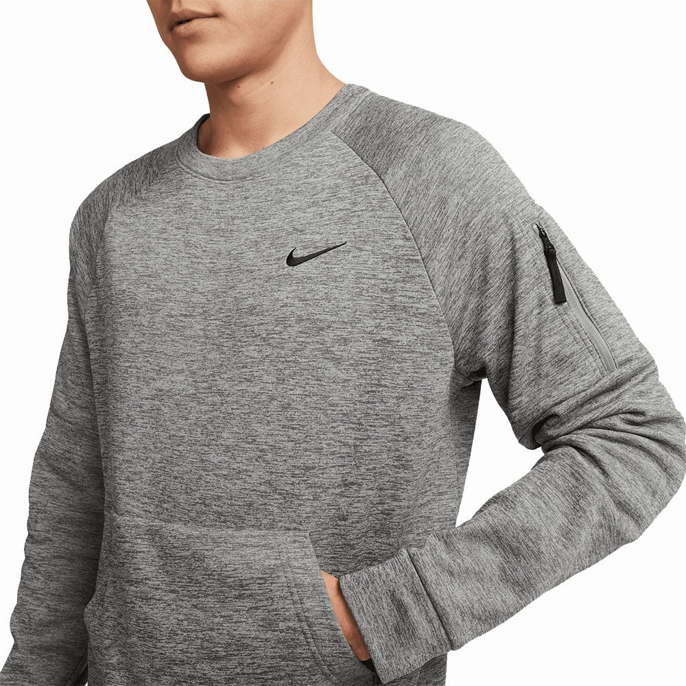 Nike Therma-FIT Crewneck Sweater - Dark Grey Heather/Black City Cool