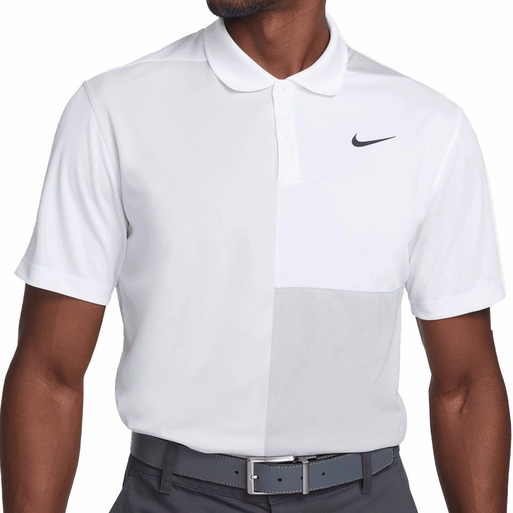 soft fit Nike Victory  Dri-FIT Polo Shirt - White/Light Smoke Grey/Photon Dust/Black