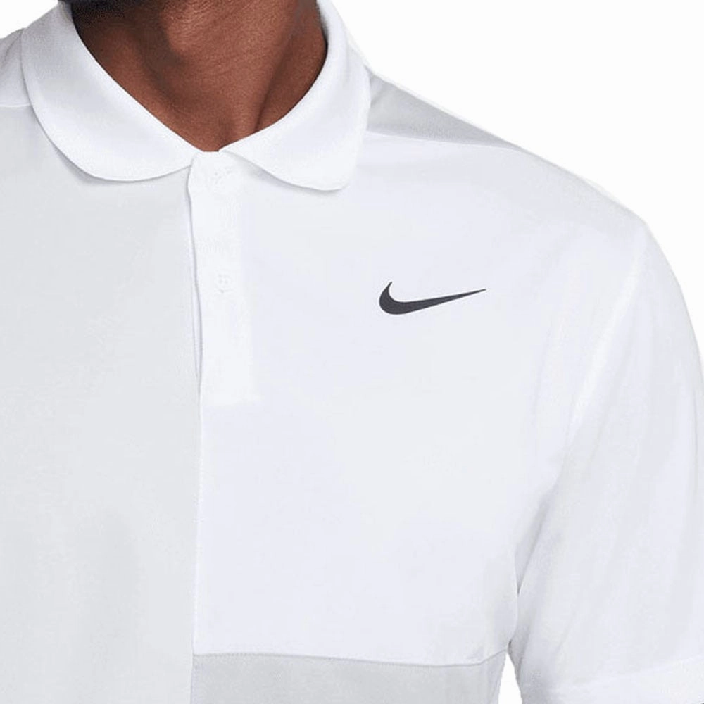 Nike Victory  Dri-FIT Polo Shirt - White/Light Smoke Grey/Photon Dust/Black FlexibleKnit Drop Shoulder Design