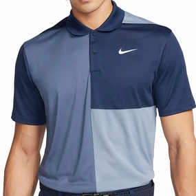 Nike Victory  Dri-FIT Polo Shirts - Midnight Navy/Ashen Slate/White Wrinkle Resistant Material