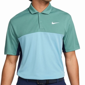 Seam Free Edging Fashion Essential Nike Victory  Men's Dri-FIT Polo Shirt - Bicoastal/Midnight Navy/Denim Turquoise/White