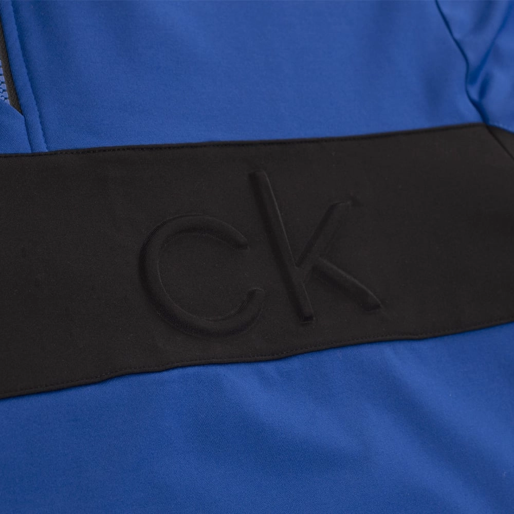 anti pill coating Calvin Klein Embossed Half Zip Insul-Lite Pullover - Blue/Black
