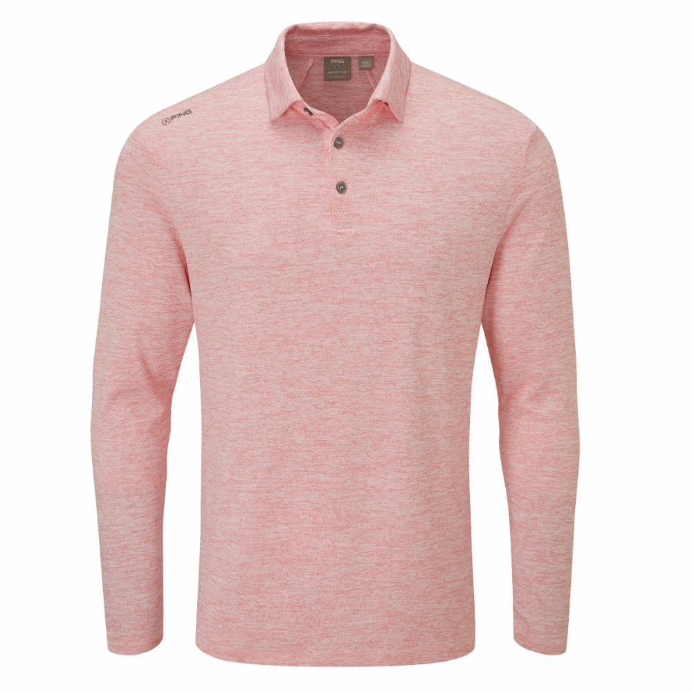 Durable Style Ping Angus Long Sleeve Polo Shirt - Cyber Red Multi