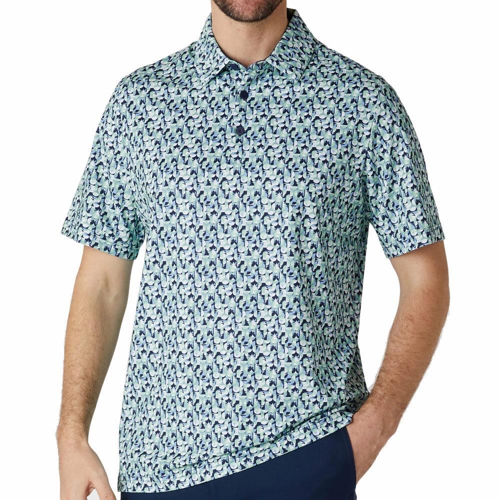 LayeredSleeveConstruction Callaway Abstract Golf Ball Polo Shirt - Peacoat
