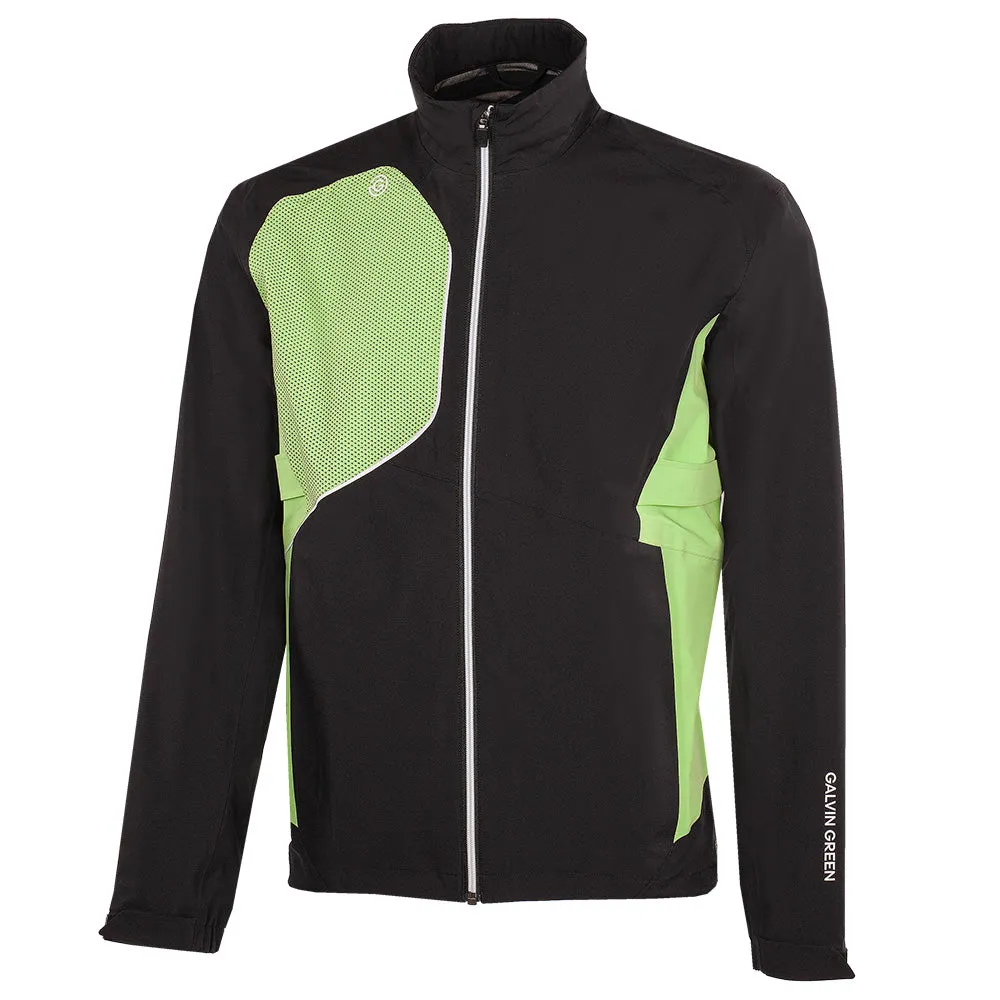 Reinforced Hems Galvin Green Ames Waterproof Jacket - Black/Fresh Green