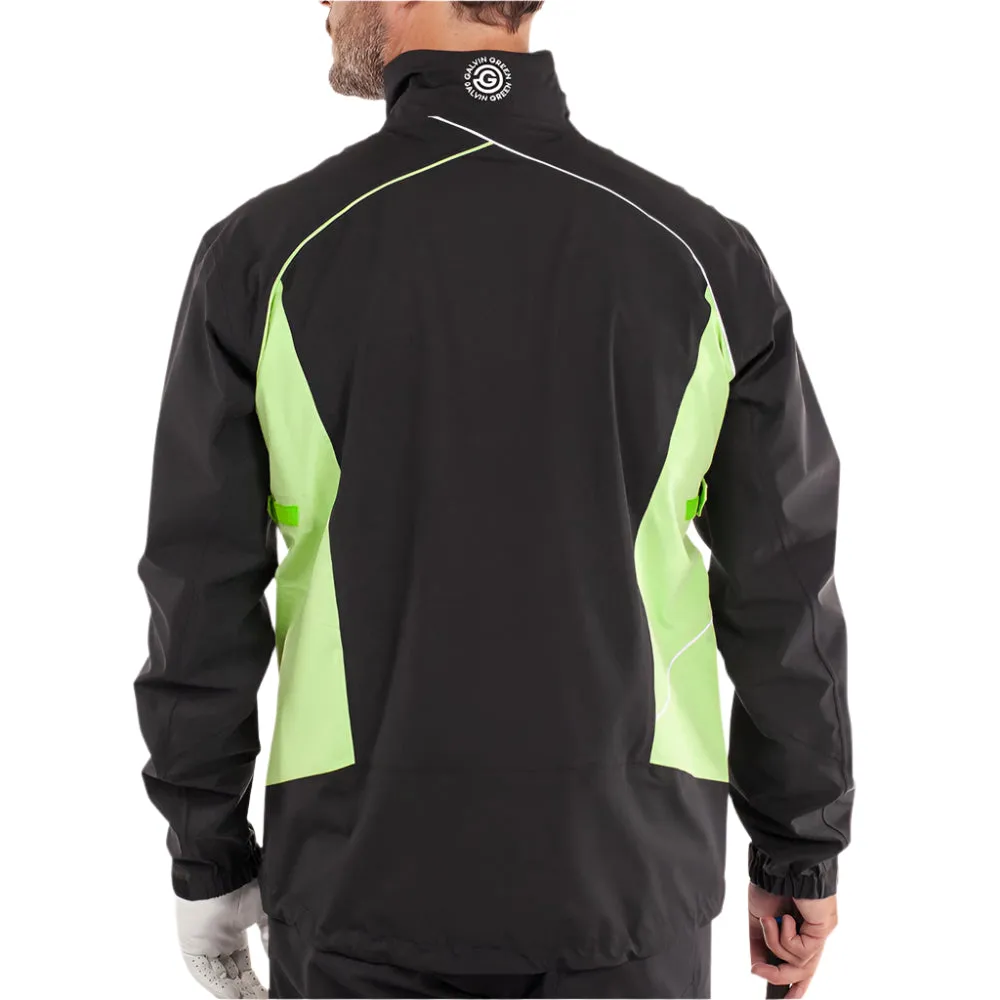 Galvin Green Ames Waterproof Jacket - Black/Fresh Green Seamless Knit Cuffs