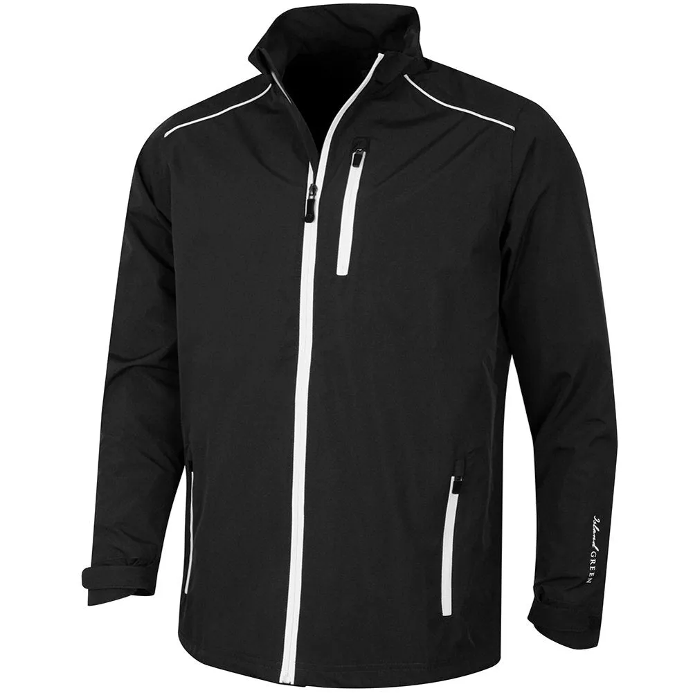 Island Green Waterproof Full Zip Jacket - Black/White Ventilated Panels