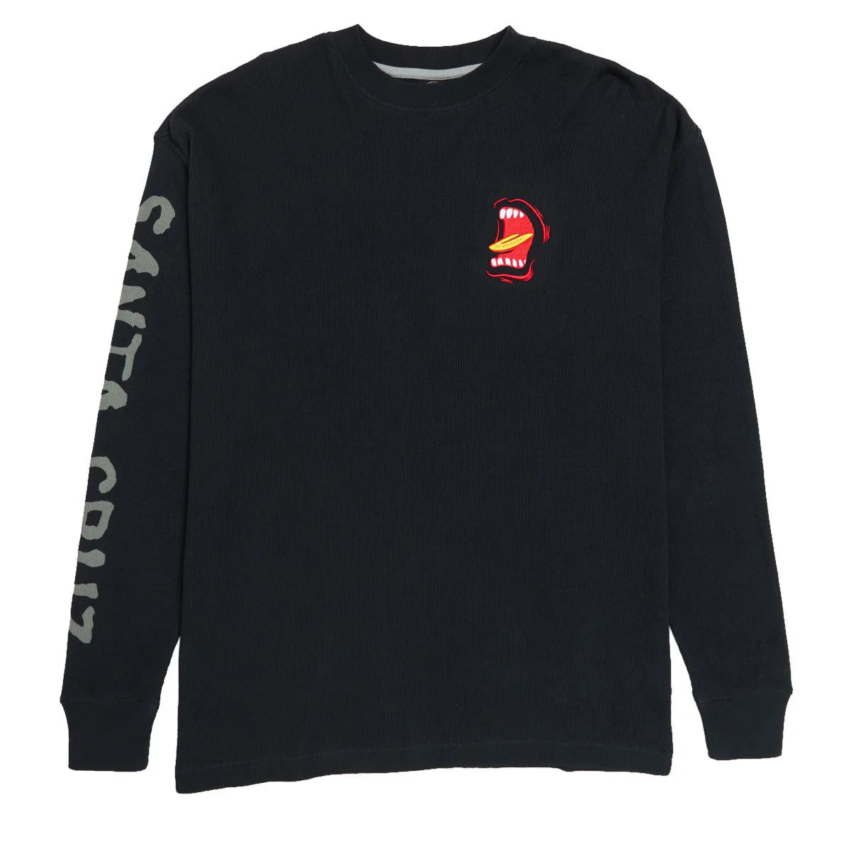 Non Restrictive Armhole Santa Cruz Screaming Long Sleeve Thermal Shirt - Black