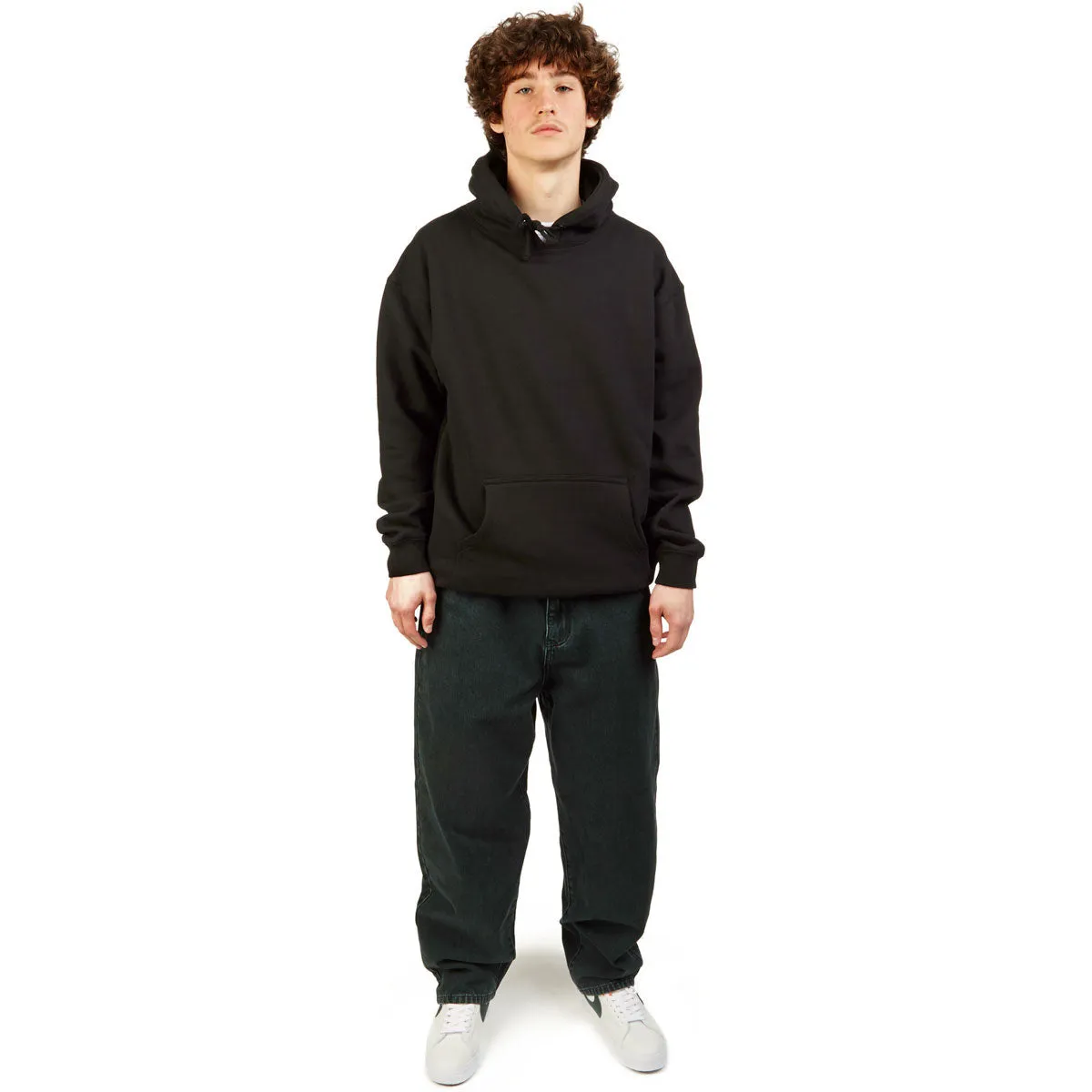 CCS Baggy Taper Denim Jeans - RL Acid Green Flexible Gusset Plaid detail